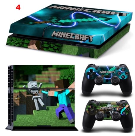 Minecraft Designer Game Vinyl Decal Skin Sticker for Xbox one and PS4 PRO Console + 2 Controllers Skins + LED Lightbar Sticker - Lusy Store