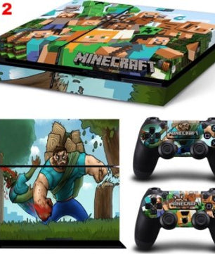 Minecraft Designer Game Vinyl Decal Skin Sticker for Xbox one and PS4 PRO Console + 2 Controllers Skins + LED Lightbar Sticker - Lusy Store