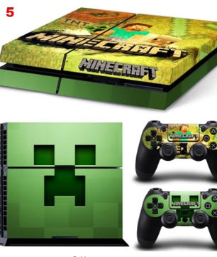 Minecraft Designer Game Vinyl Decal Skin Sticker for Xbox one and PS4 PRO Console + 2 Controllers Skins + LED Lightbar Sticker - Lusy Store