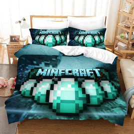 Minecraft Diamond Bed Sheets Minecraft Duvet Covers Twin Full Queen King Bed Set - Lusy Store