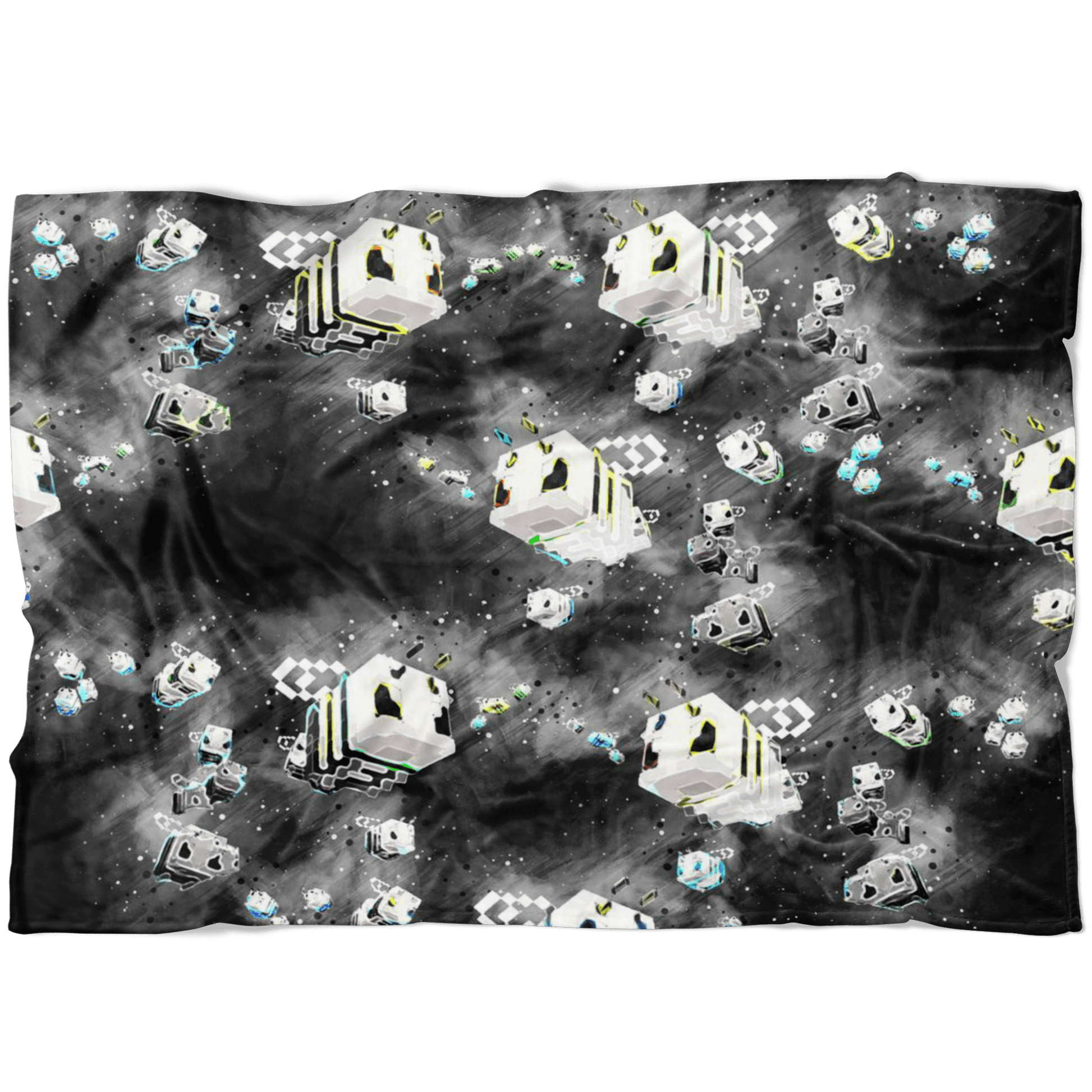 Minecraft Feece Blanket Minecraft Bees Abstract Black Blanket - Lusy Store