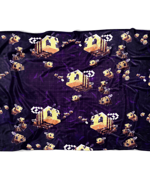 Minecraft Feece Blanket Minecraft Bees Black Blanket LS0702 - Lusy Store