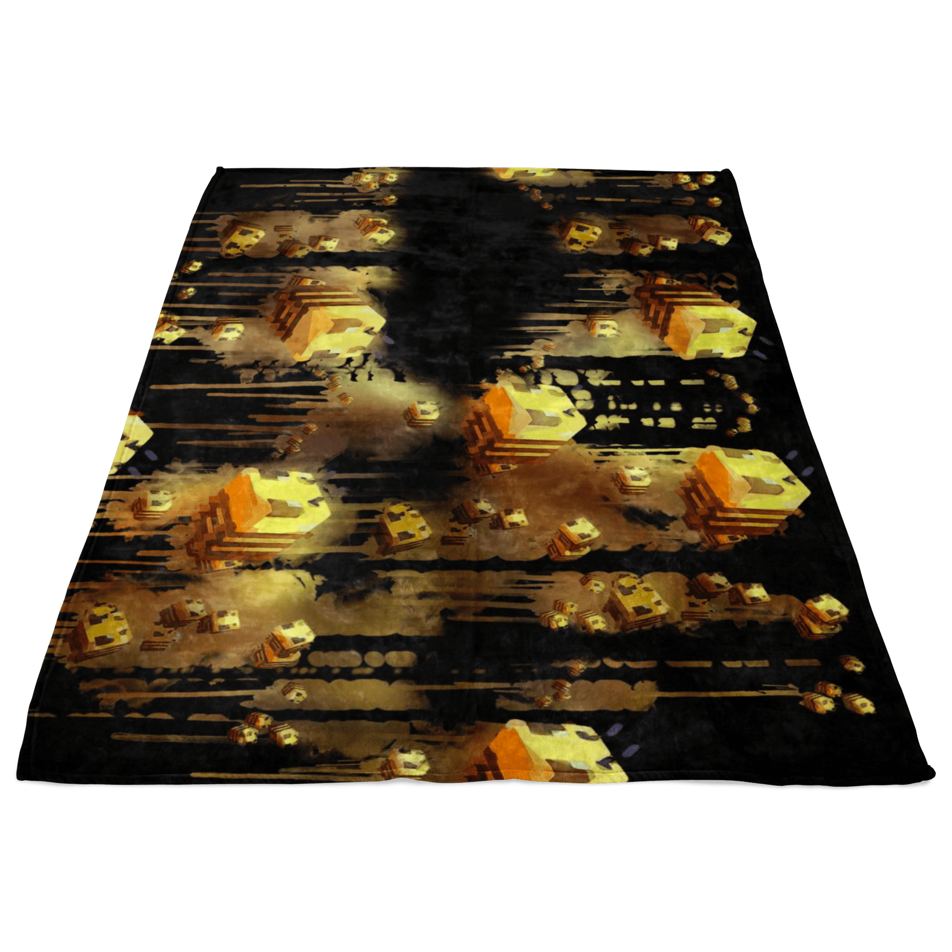 Minecraft Feece Blanket Minecraft Bees Black Blanket LS0723 - Lusy Store