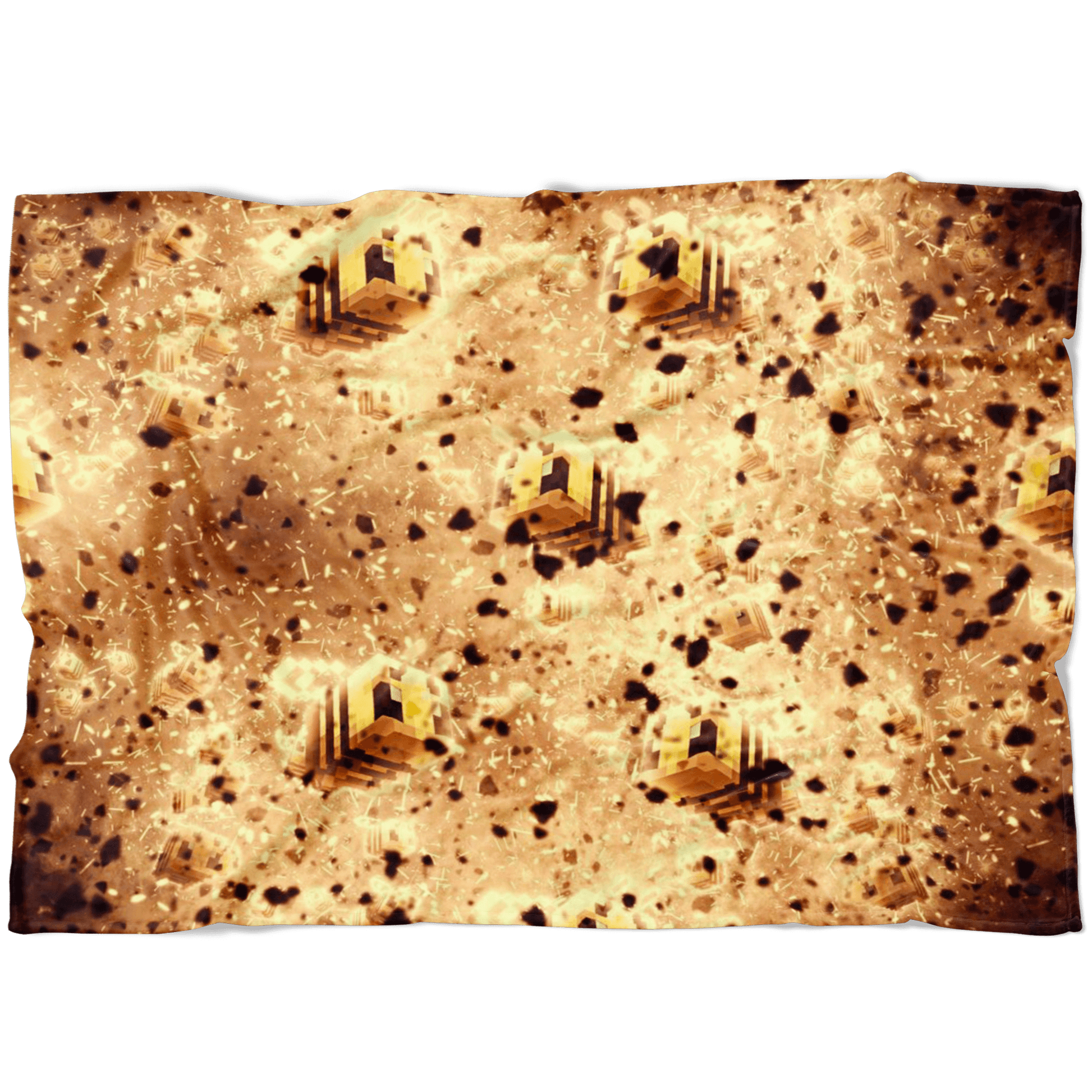 Minecraft Feece Blanket Minecraft Bees Blasting Black Blanket - Lusy Store