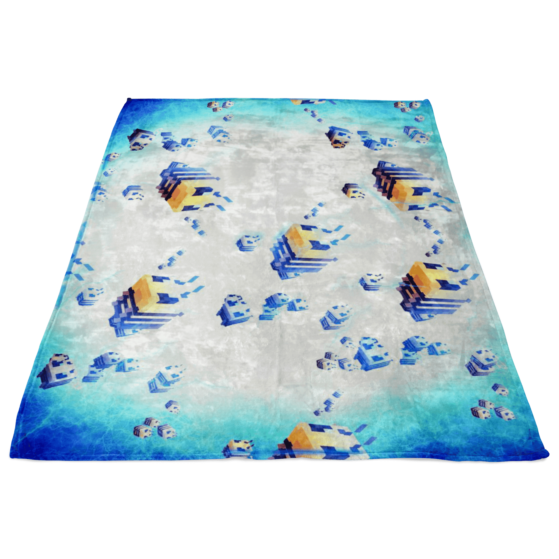 Minecraft Feece Blanket Minecraft Bees Electric Blue Blanket - Lusy Store
