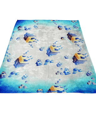Minecraft Feece Blanket Minecraft Bees Electric Blue Blanket - Lusy Store