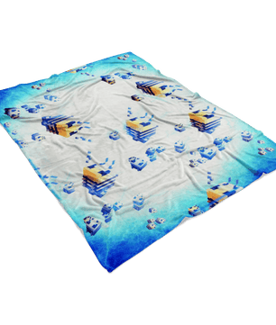 Minecraft Feece Blanket Minecraft Bees Electric Blue Blanket - Lusy Store