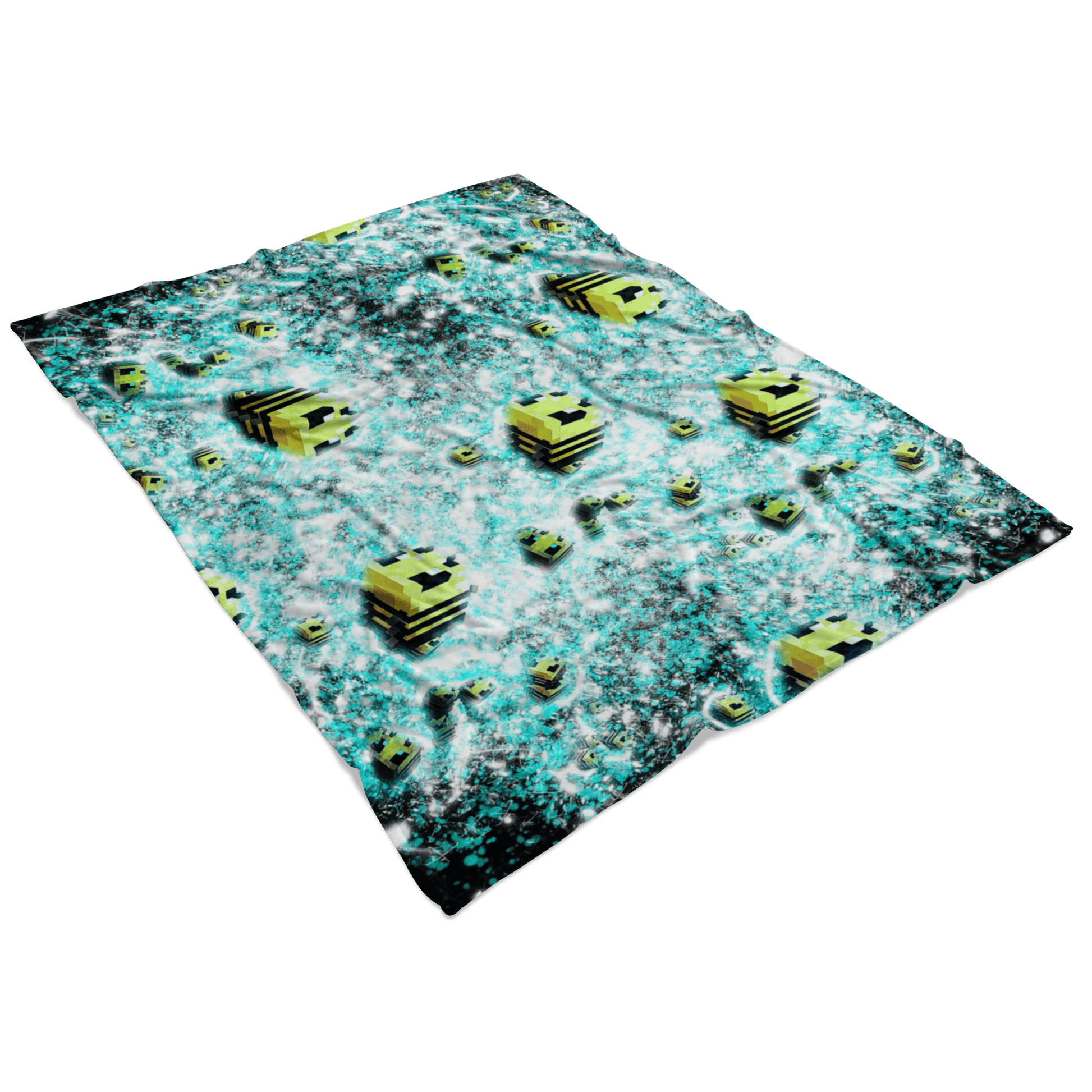 Minecraft Feece Blanket Minecraft Bees Frozen Glory Black Blanket - Lusy Store