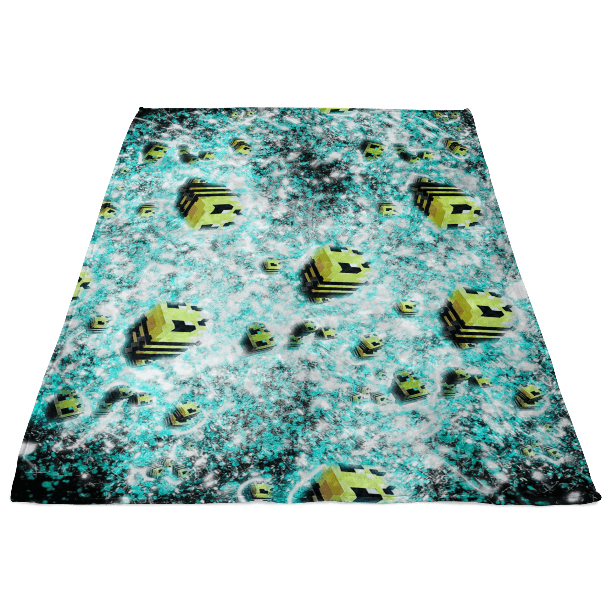 Minecraft Feece Blanket Minecraft Bees Frozen Glory Black Blanket - Lusy Store