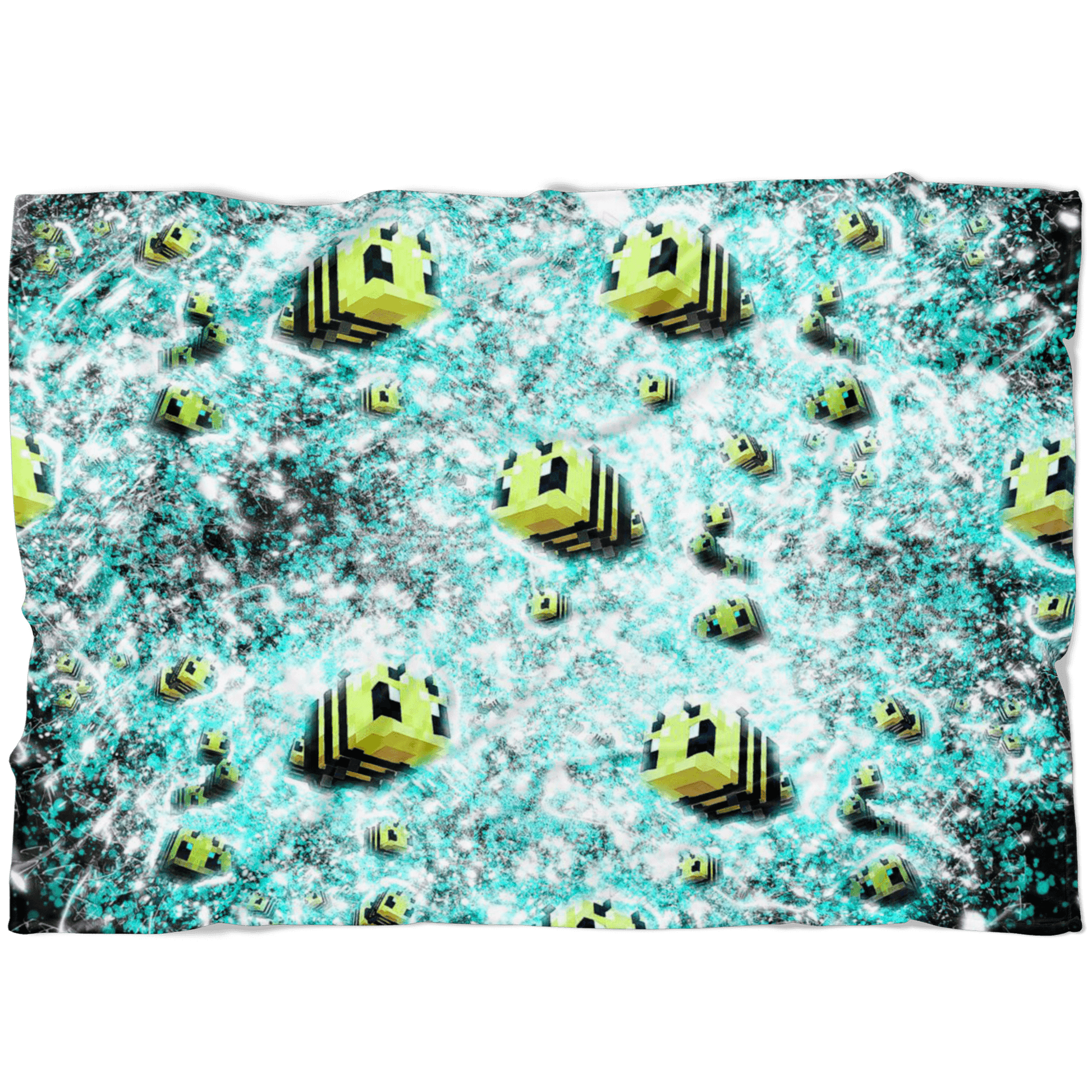 Minecraft Feece Blanket Minecraft Bees Frozen Glory Black Blanket - Lusy Store