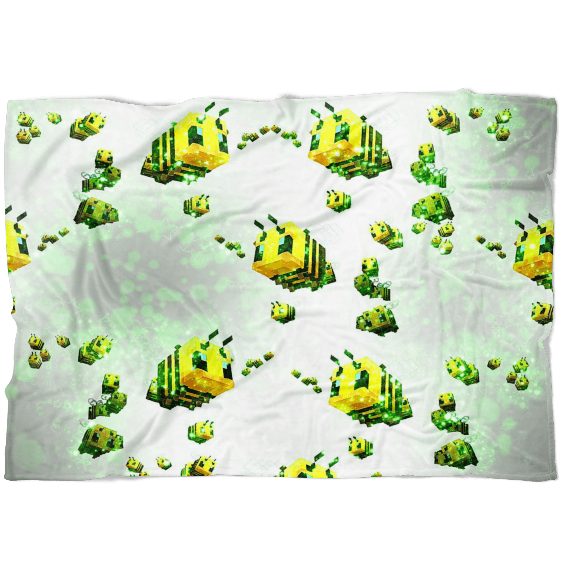 Minecraft Feece Blanket Minecraft Bees Green Blanket - Lusy Store
