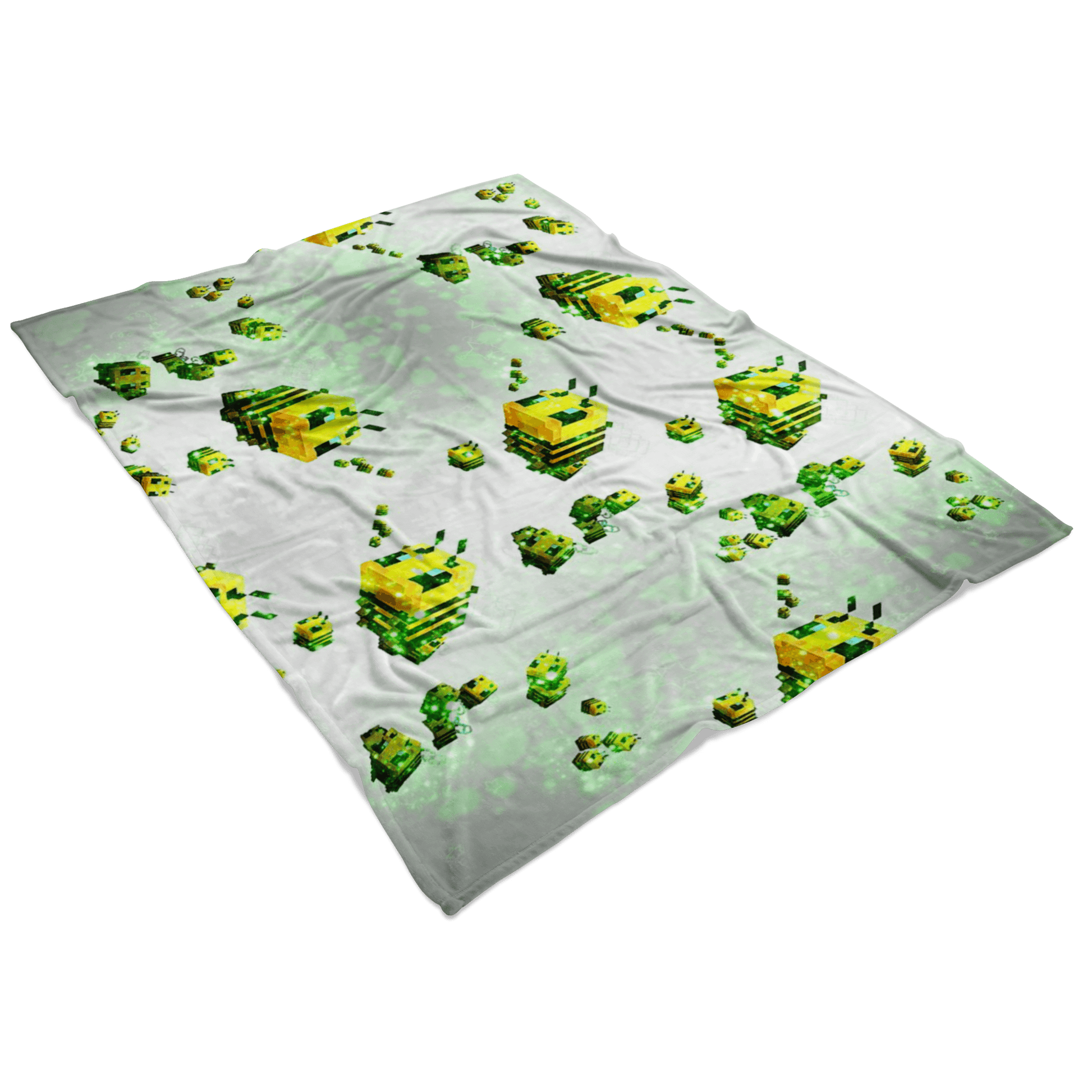 Minecraft Feece Blanket Minecraft Bees Green Blanket - Lusy Store