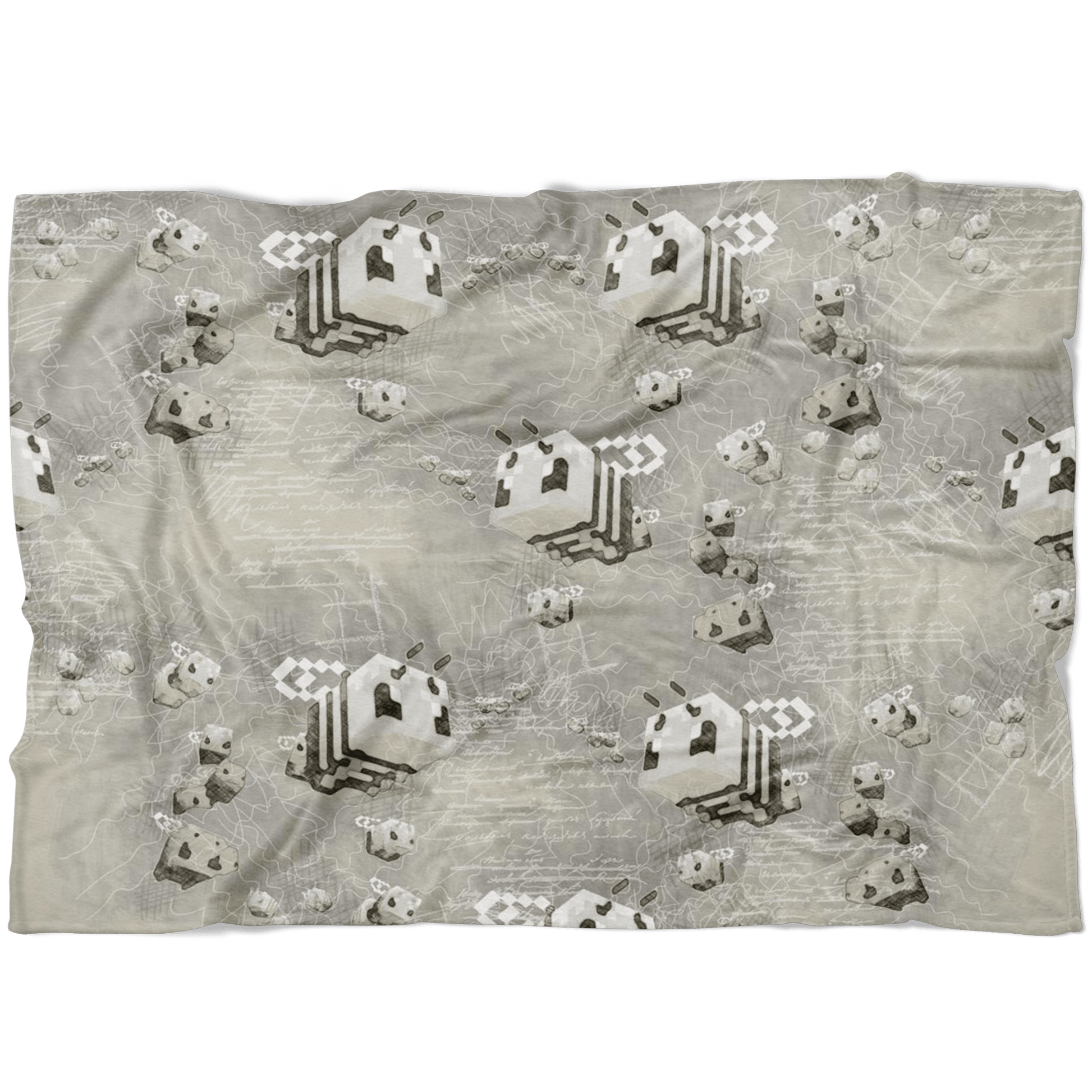 Minecraft Feece Blanket Minecraft Bees Leonardo Grey Blanket - Lusy Store