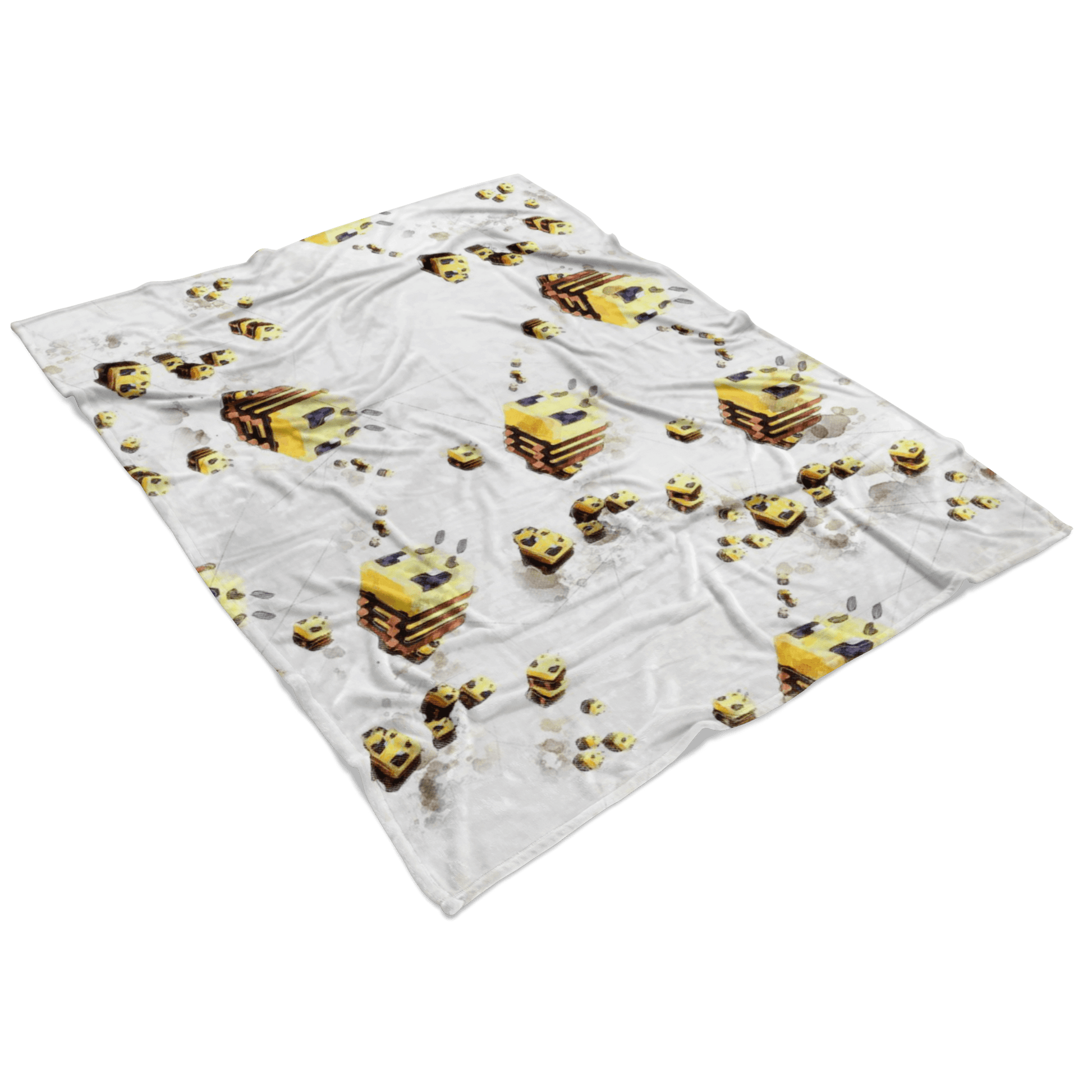 Minecraft Feece Blanket Minecraft Bees Mix Art White Blanket Warm And Super Comfortable Best Gift For Kids - Lusy Store