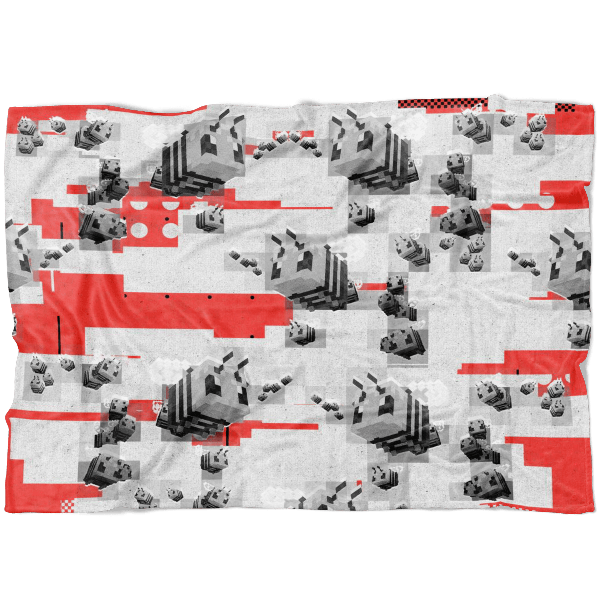 Minecraft Feece Blanket Minecraft Bees Modern Red Blanket - Lusy Store