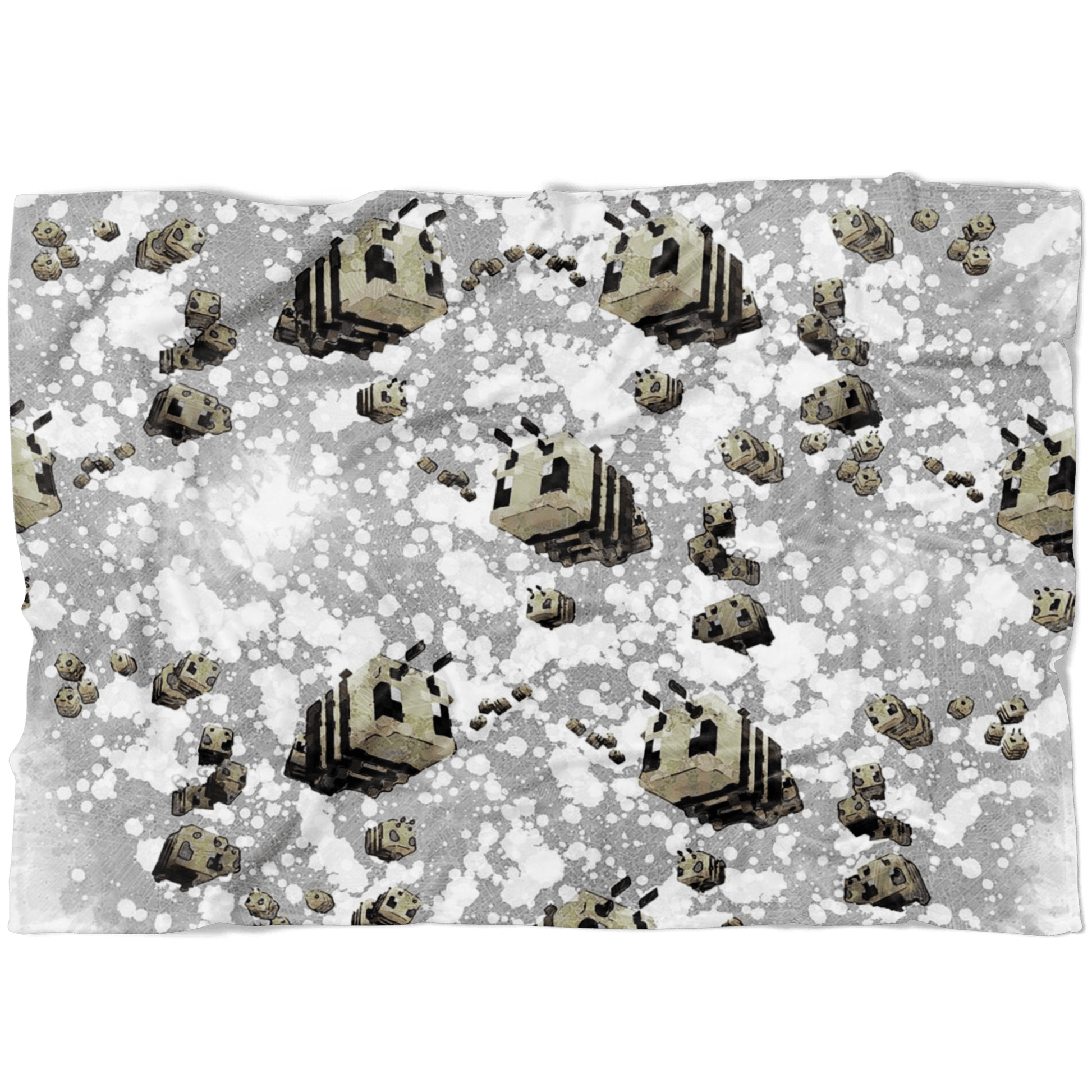 Minecraft Feece Blanket Minecraft Bees Modernity Grey Blanket - Lusy Store