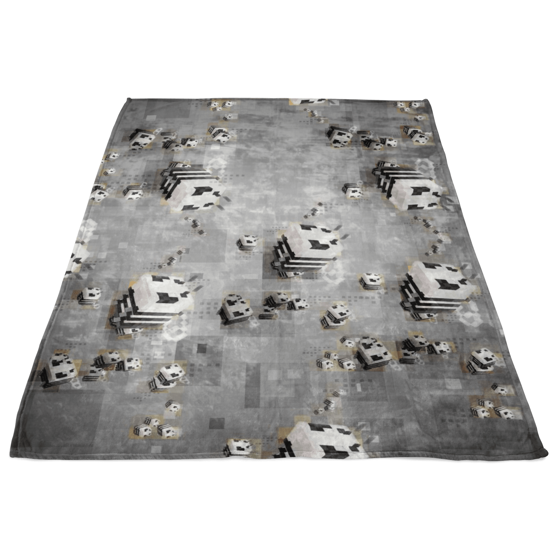 Minecraft Feece Blanket Minecraft Bees Pixels Grey Blanket - Lusy Store