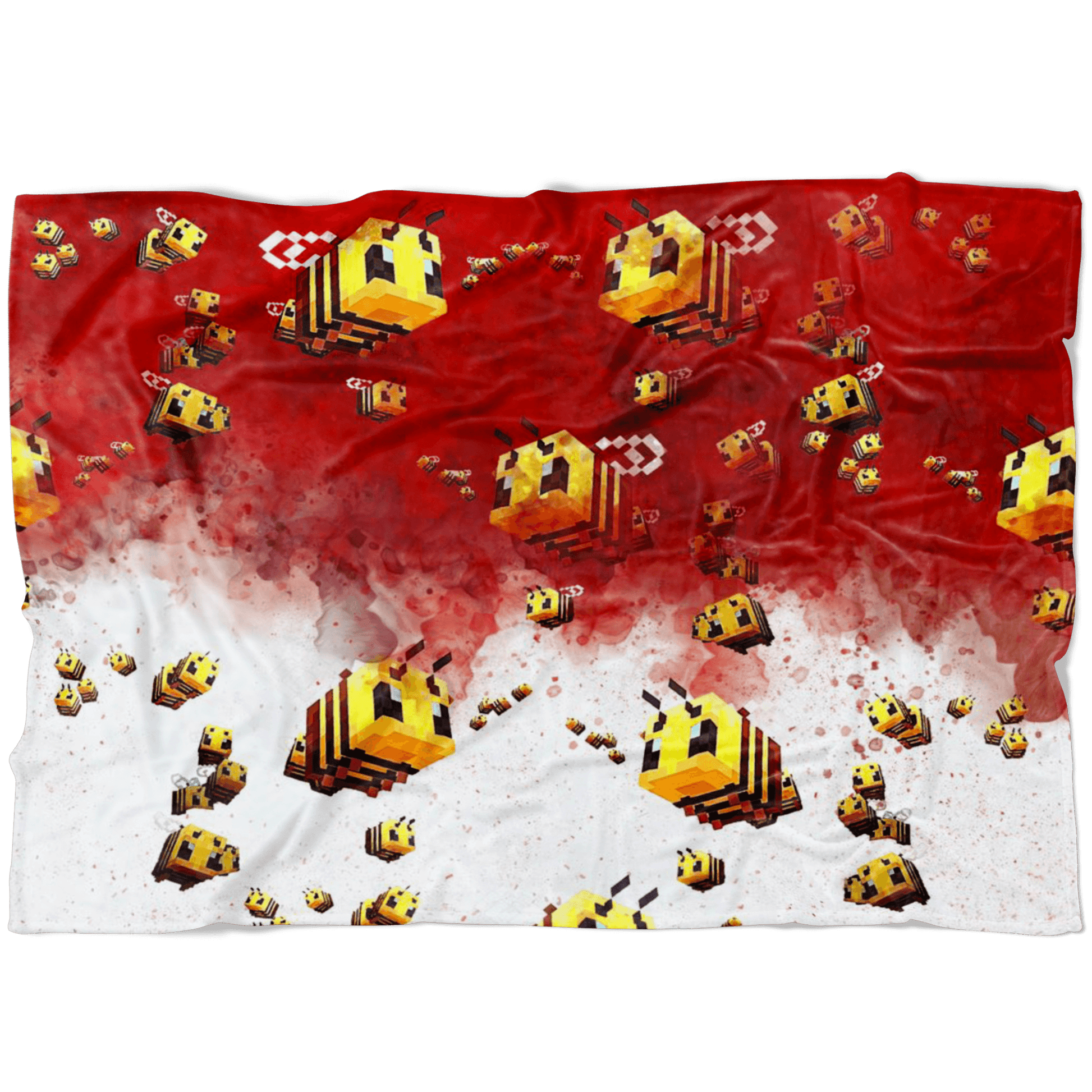 Minecraft Feece Blanket Minecraft Bees Red Blanket LS0799 - Lusy Store