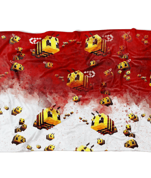 Minecraft Feece Blanket Minecraft Bees Red Blanket LS0799 - Lusy Store