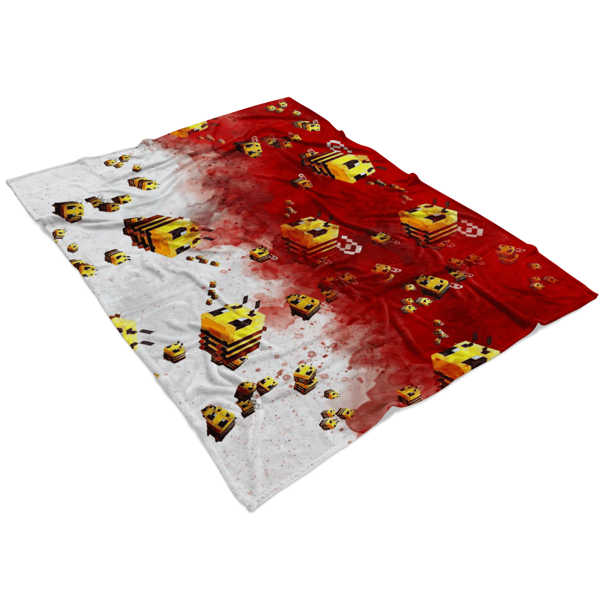 Minecraft Feece Blanket Minecraft Bees Red Blanket LS0799 - Lusy Store
