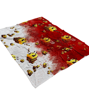Minecraft Feece Blanket Minecraft Bees Red Blanket LS0799 - Lusy Store