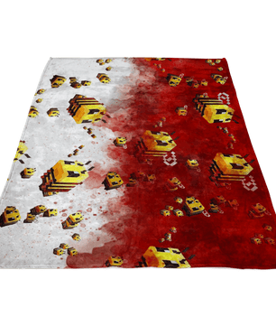 Minecraft Feece Blanket Minecraft Bees Red Blanket LS0799 - Lusy Store
