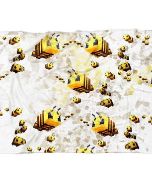 Minecraft Feece Blanket Minecraft Bees White Blanket LS0772 - Lusy Store