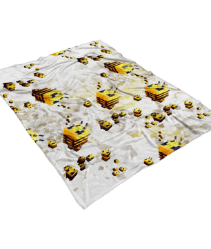 Minecraft Feece Blanket Minecraft Bees White Blanket LS0772 - Lusy Store
