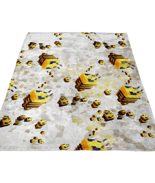 Minecraft Feece Blanket Minecraft Bees White Blanket LS0772 - Lusy Store