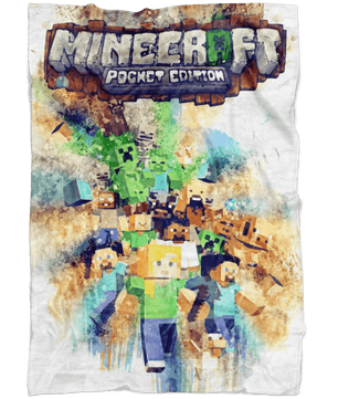 Minecraft Fleece Blanket Artistic Watercolor White Blanket - Lusy Store