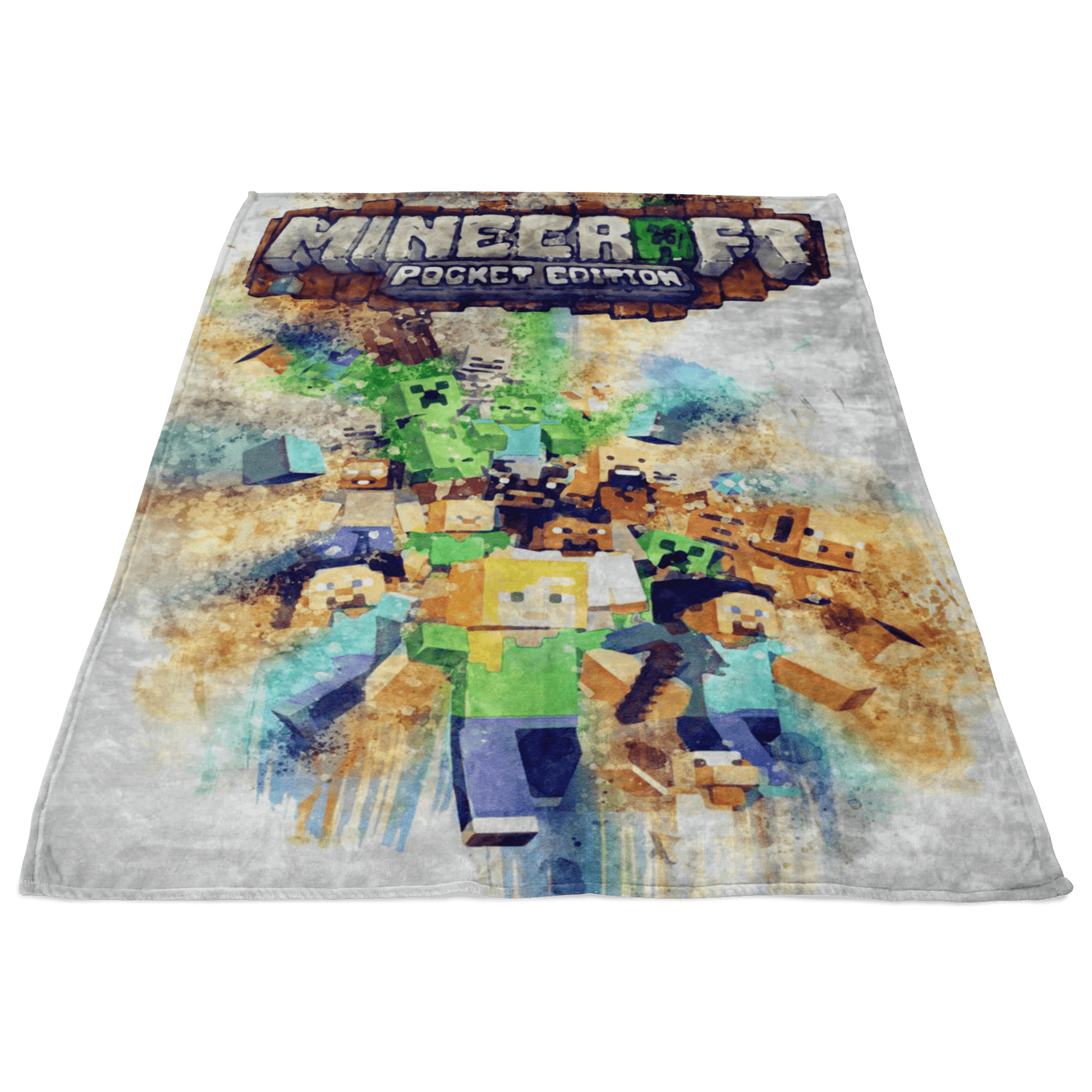 Minecraft Fleece Blanket Artistic Watercolor White Blanket - Lusy Store