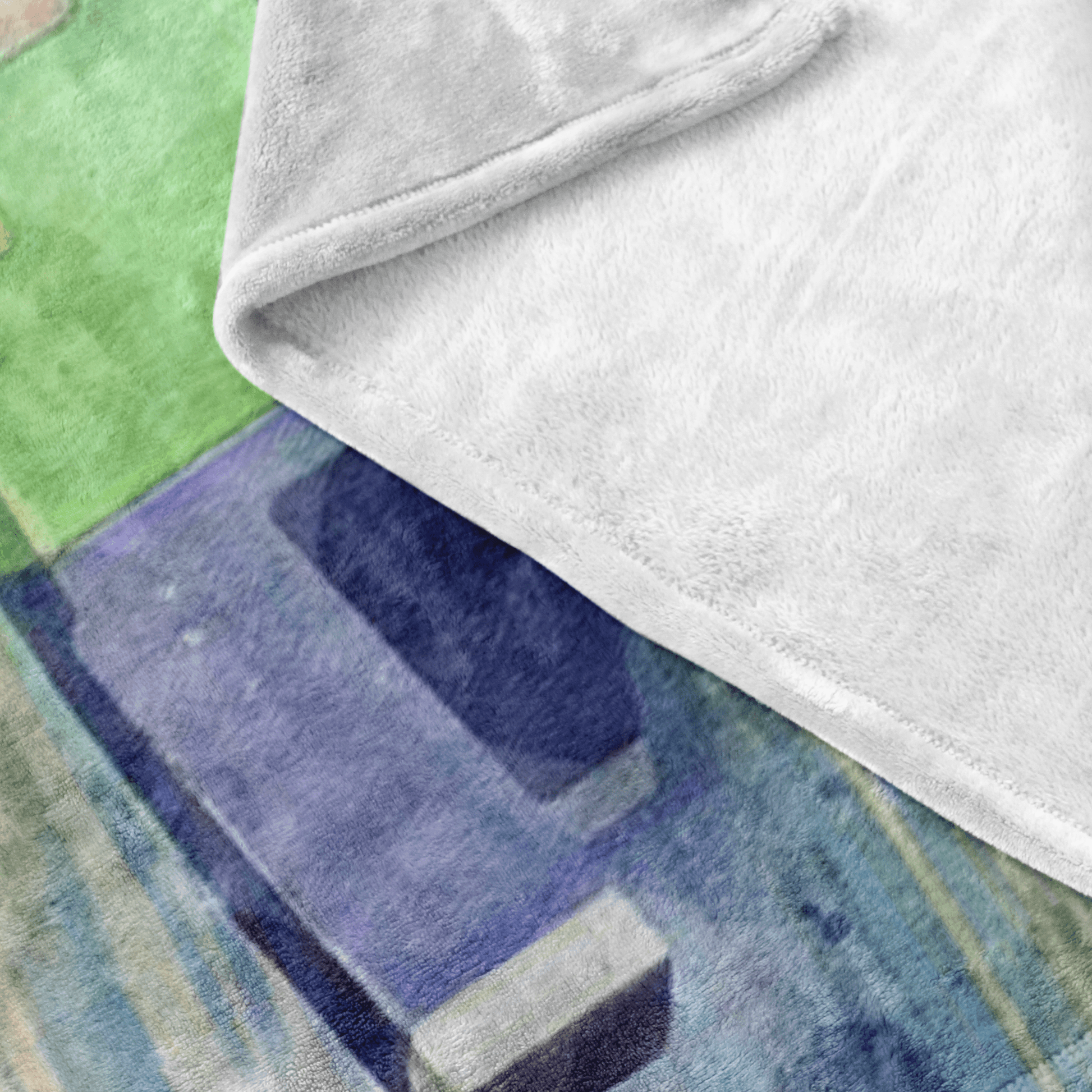 Minecraft Fleece Blanket Artistic Watercolor White Blanket - Lusy Store
