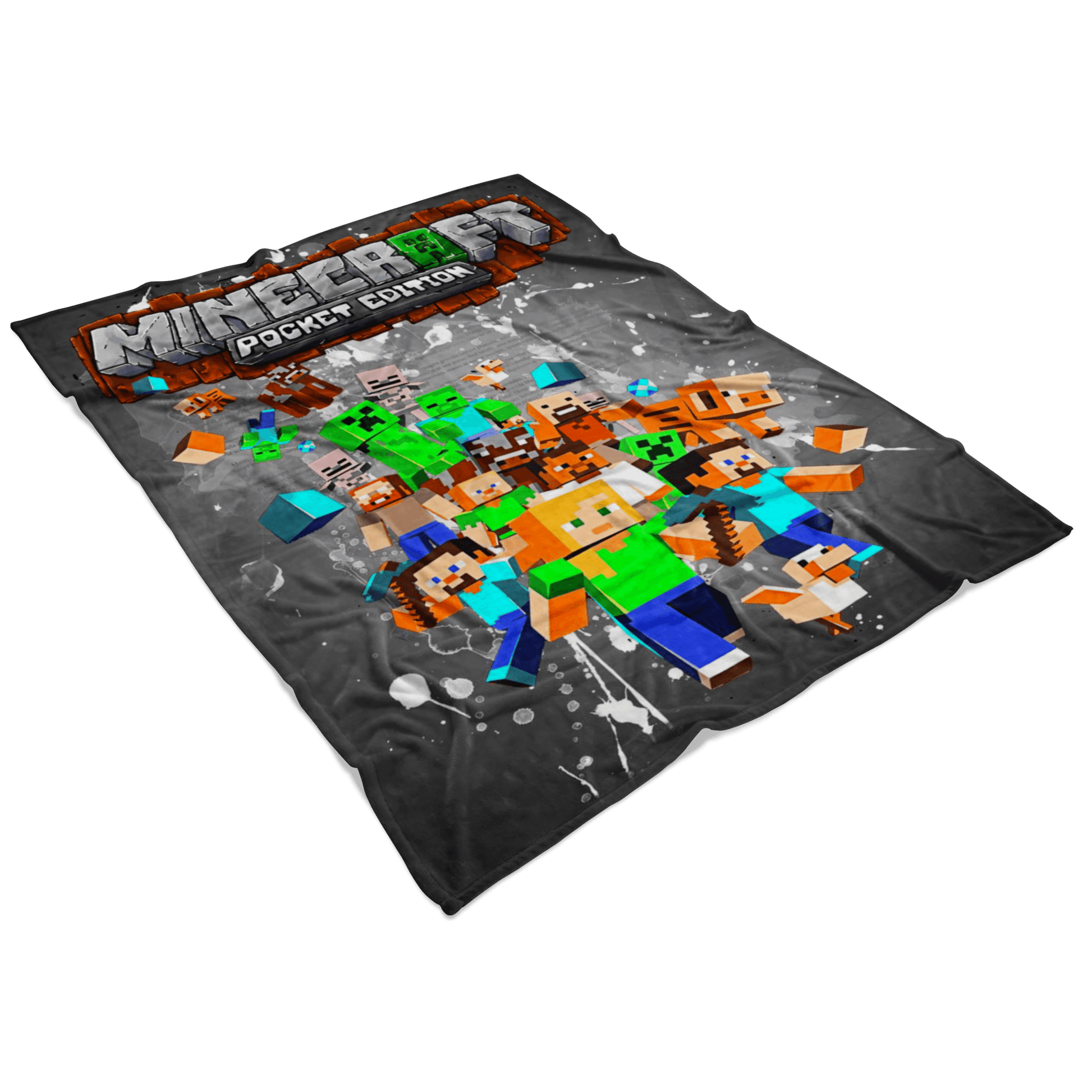 Minecraft Fleece Blanket Color Splash Grey Blanket - Lusy Store