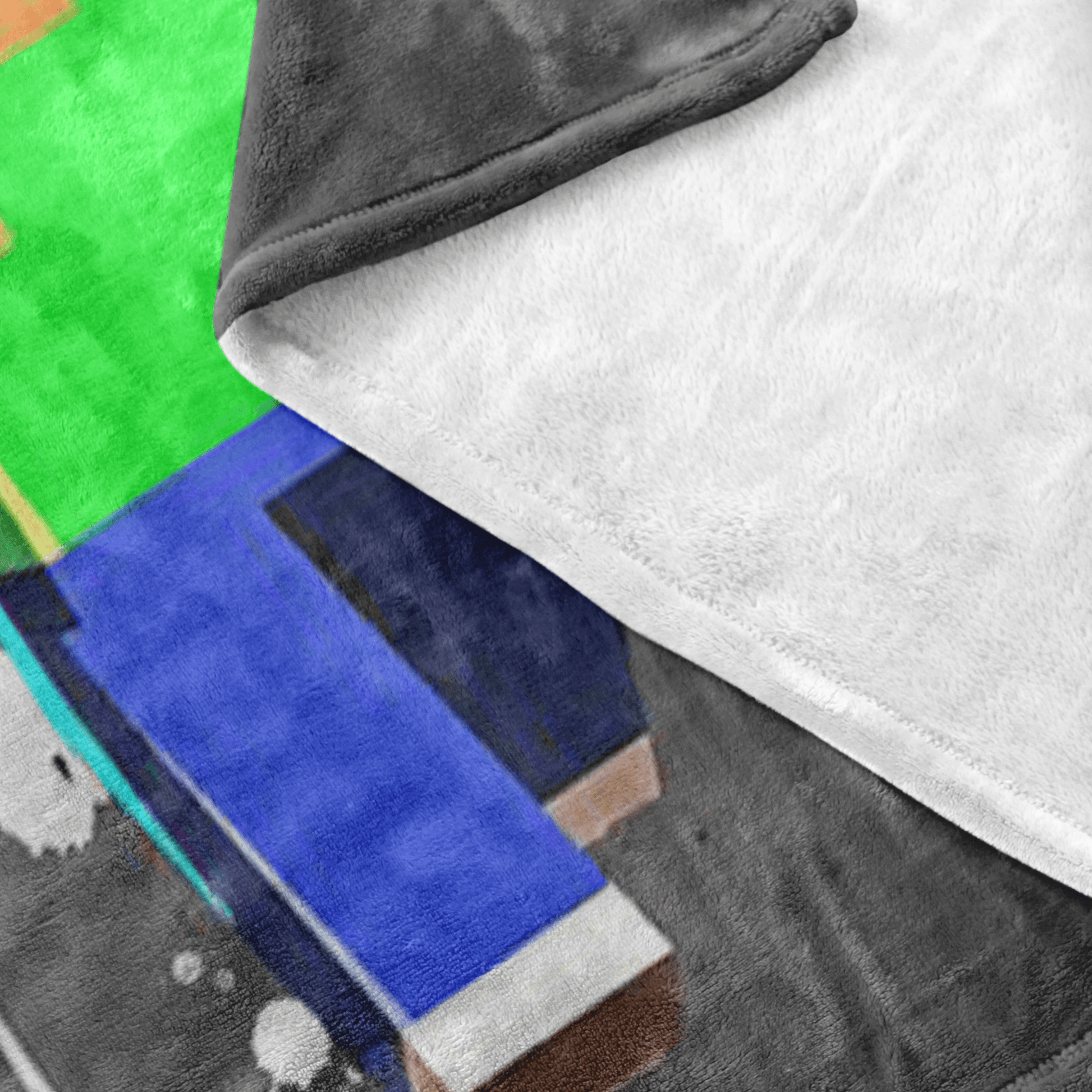 Minecraft Fleece Blanket Color Splash Grey Blanket - Lusy Store