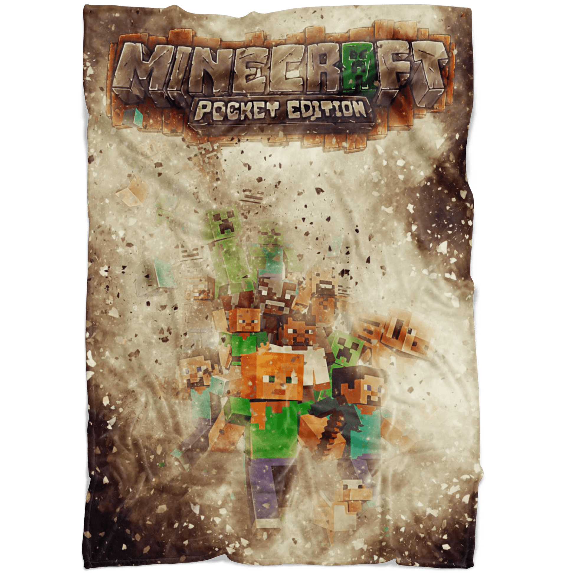 Minecraft Fleece Blanket Destruction Brown Blanket - Lusy Store