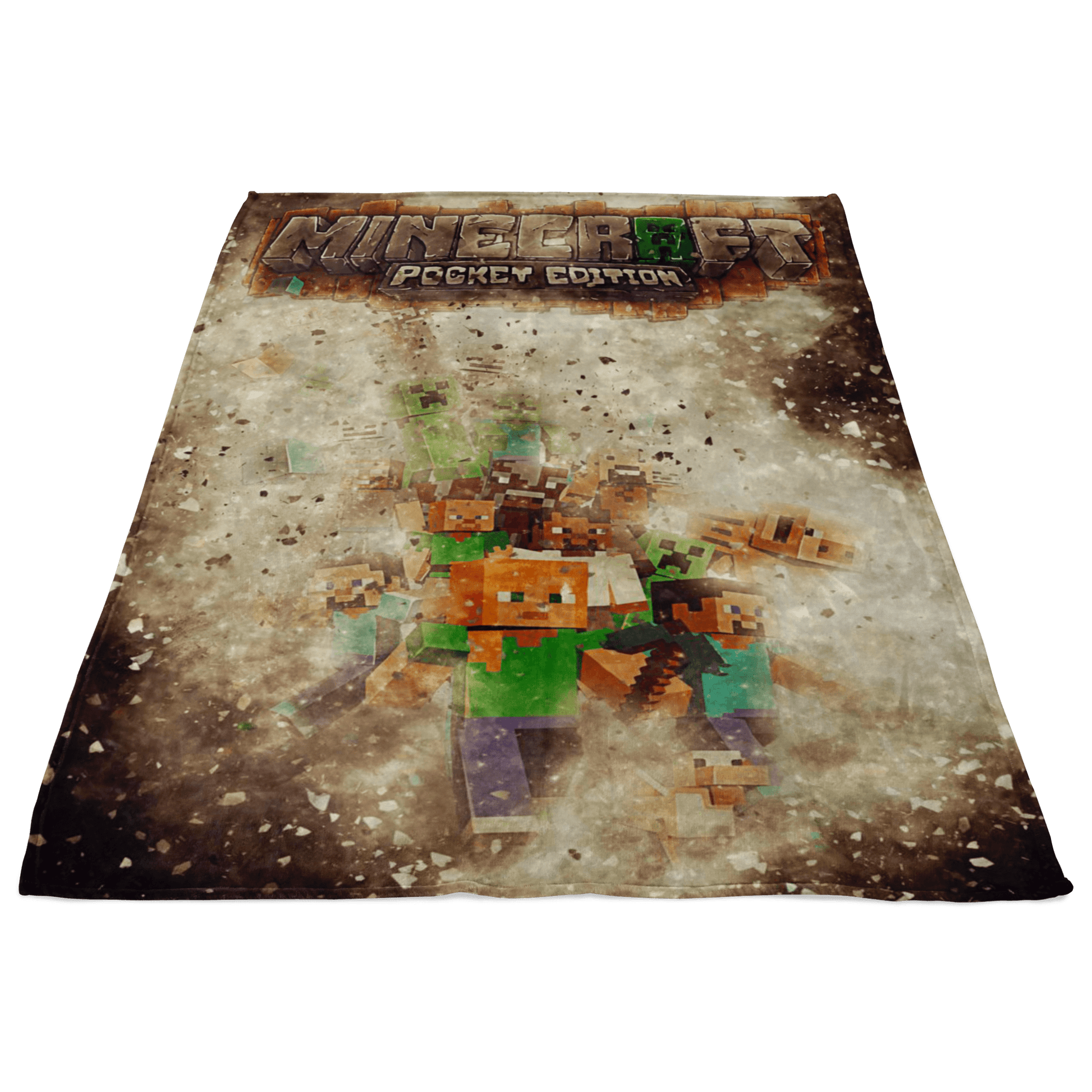 Minecraft Fleece Blanket Destruction Brown Blanket - Lusy Store
