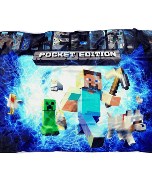 Minecraft Fleece Blanket Electric Blue Blanket Warm And Super Comfortable Best Gift For Kids - Lusy Store