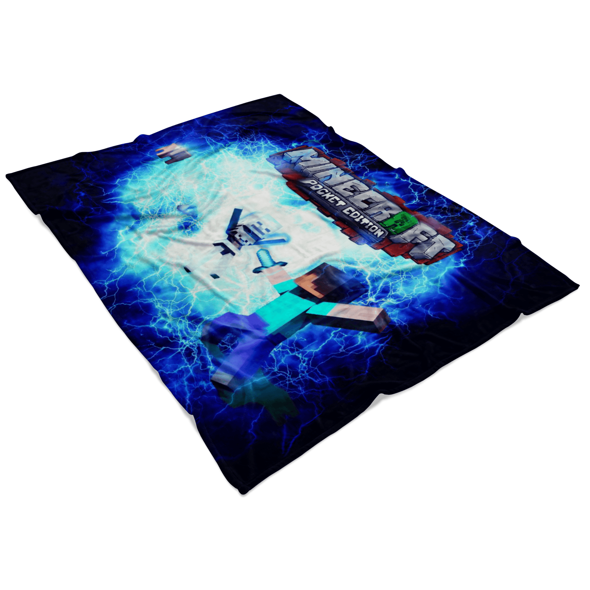 Minecraft Fleece Blanket Electric Blue Blanket Warm And Super Comfortable Best Gift For Kids - Lusy Store