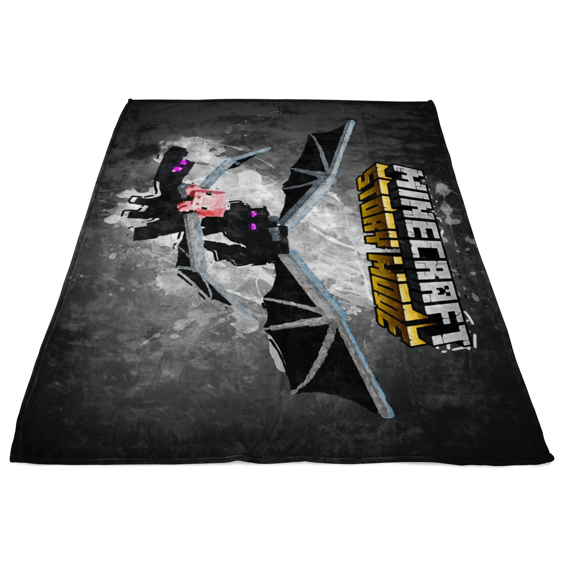 Minecraft Fleece Blanket Ender Dragon Color Splash Black Blanket - Lusy Store