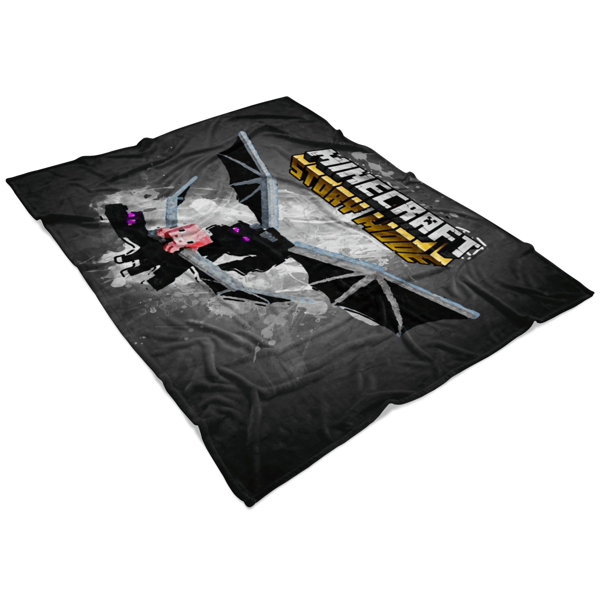 Minecraft Fleece Blanket Ender Dragon Color Splash Black Blanket - Lusy Store