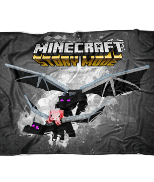 Minecraft Fleece Blanket Ender Dragon Color Splash Black Blanket - Lusy Store