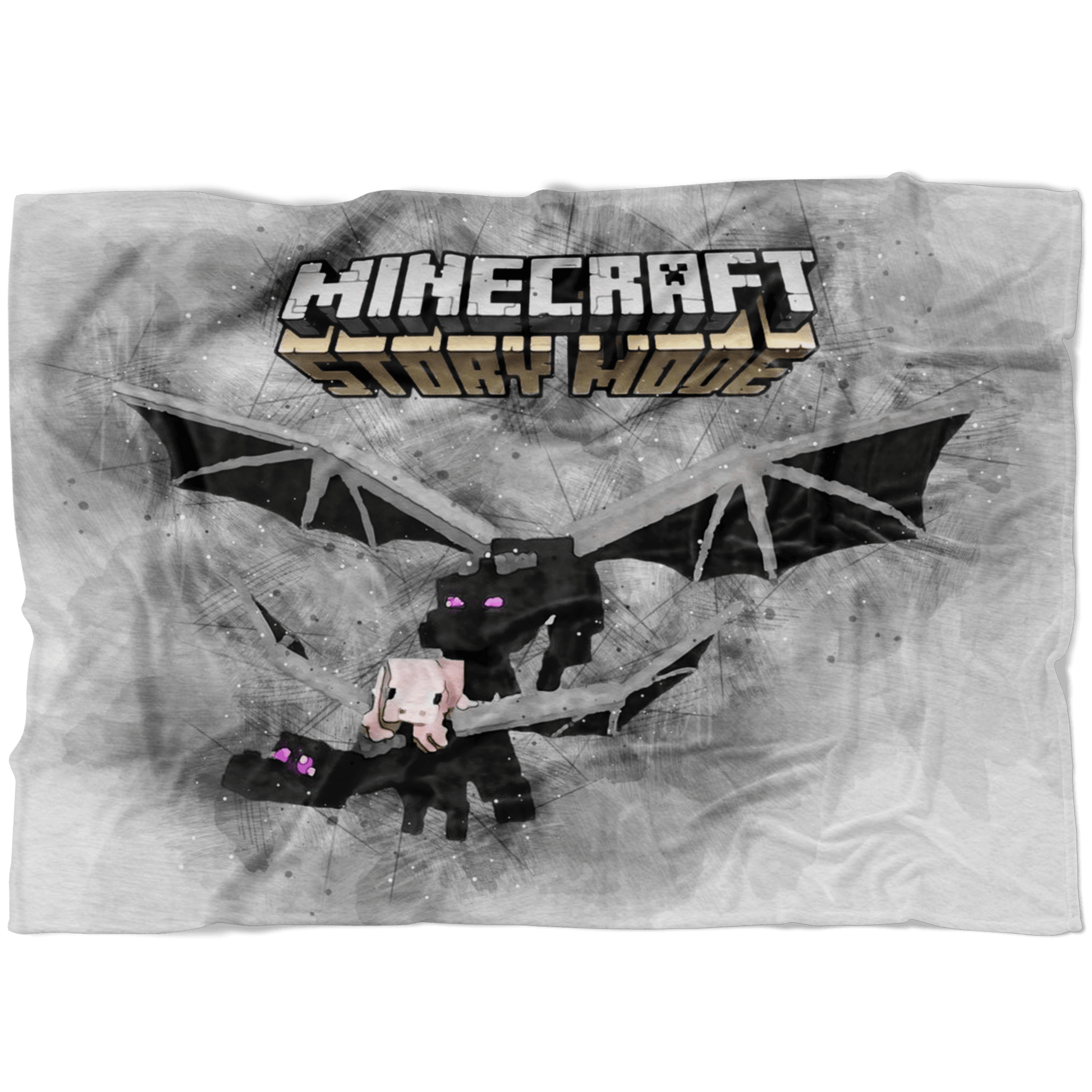 Minecraft Fleece Blanket Ender Dragon Grey Blanket LS0764 - Lusy Store