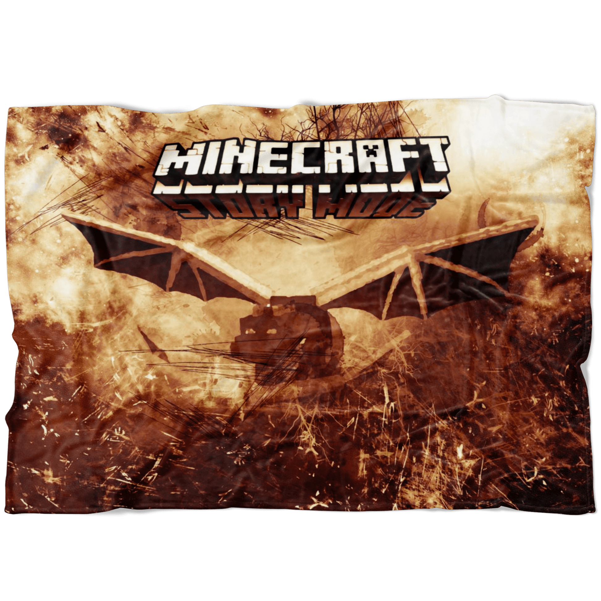 Minecraft Fleece Blanket Ender Dragon Grunge Black Blanket - Lusy Store