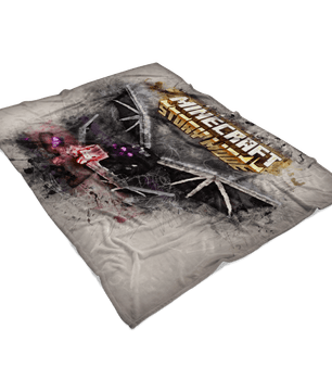 Minecraft Fleece Blanket Ender Dragon Grunge Grey Blanket - Lusy Store
