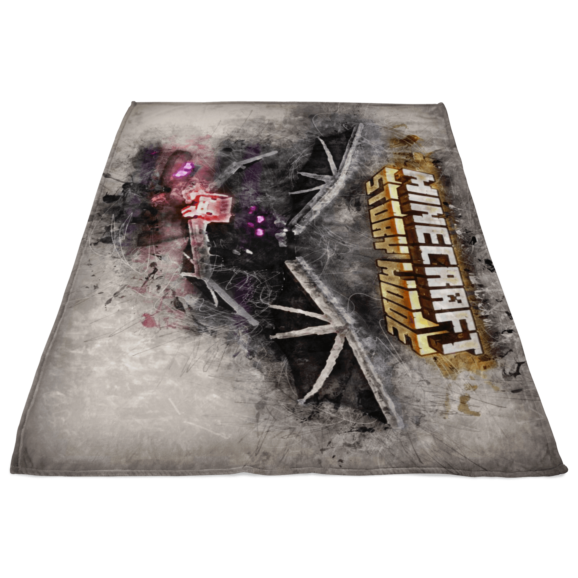 Minecraft Fleece Blanket Ender Dragon Grunge Grey Blanket - Lusy Store