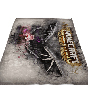 Minecraft Fleece Blanket Ender Dragon Grunge Grey Blanket - Lusy Store