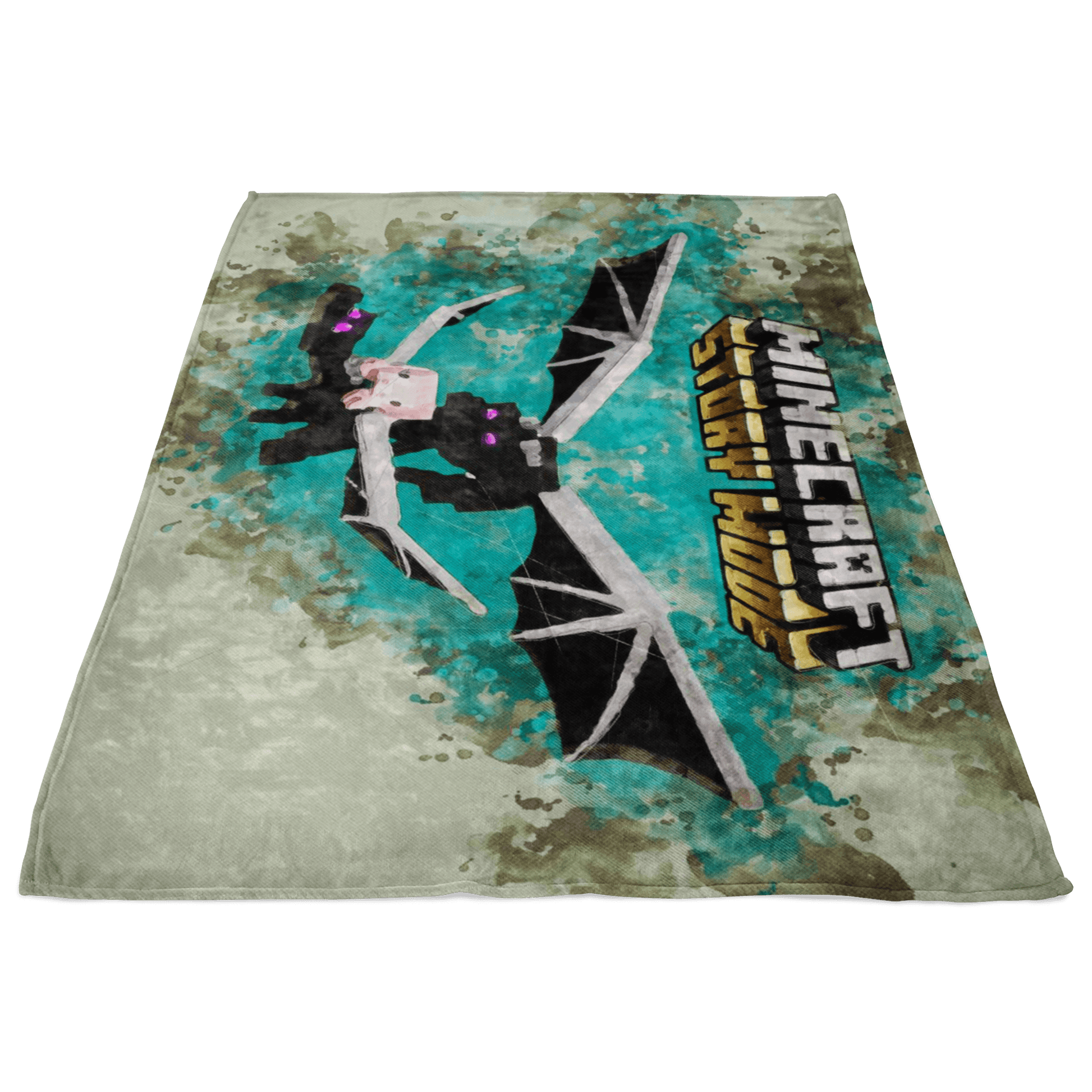 Minecraft Fleece Blanket Ender Dragon Mix Art Grey Blanket - Lusy Store