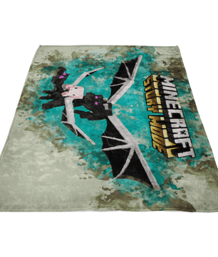 Minecraft Fleece Blanket Ender Dragon Mix Art Grey Blanket - Lusy Store