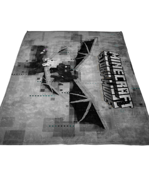Minecraft Fleece Blanket Ender Dragon Pixels Grey Blanket - Lusy Store