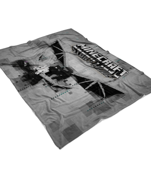Minecraft Fleece Blanket Ender Dragon Pixels Grey Blanket - Lusy Store